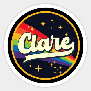 Clare // Rainbow In Space Vintage Style Sticker